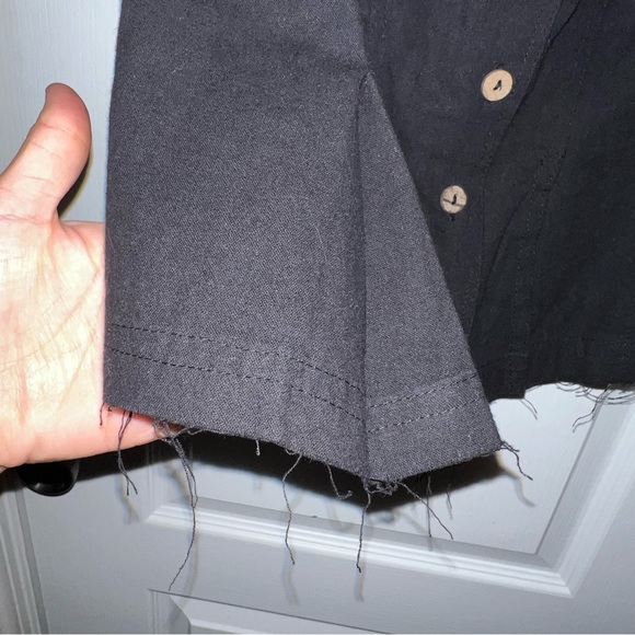 Free People Black Cropped Shirt Women's Size XS - Picture 4 of 6